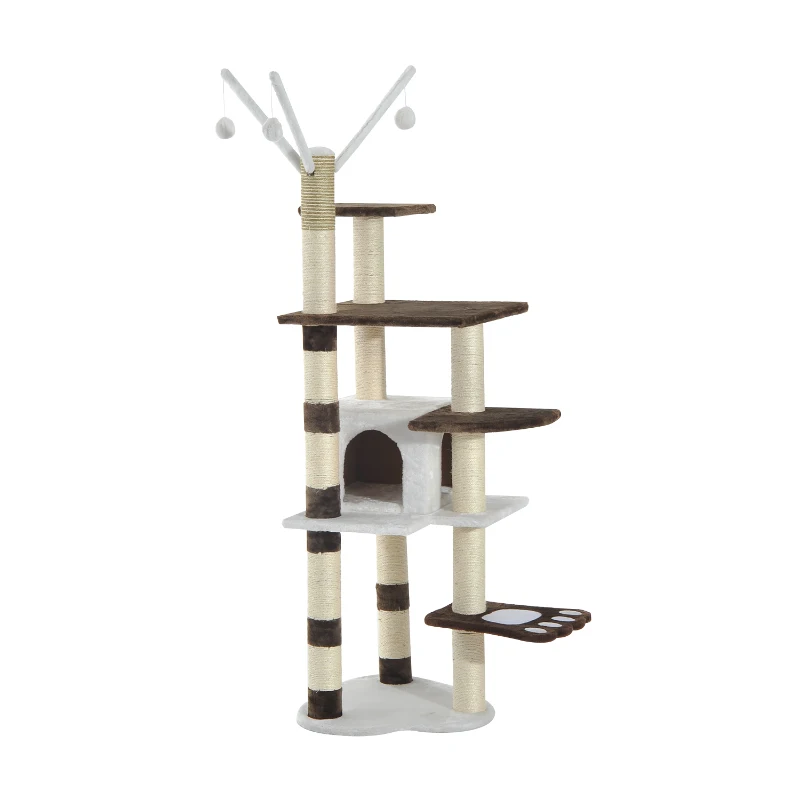 PawHut New 68" Cat Tree Scratcher House Condo Furniture Scratching Post Cando
