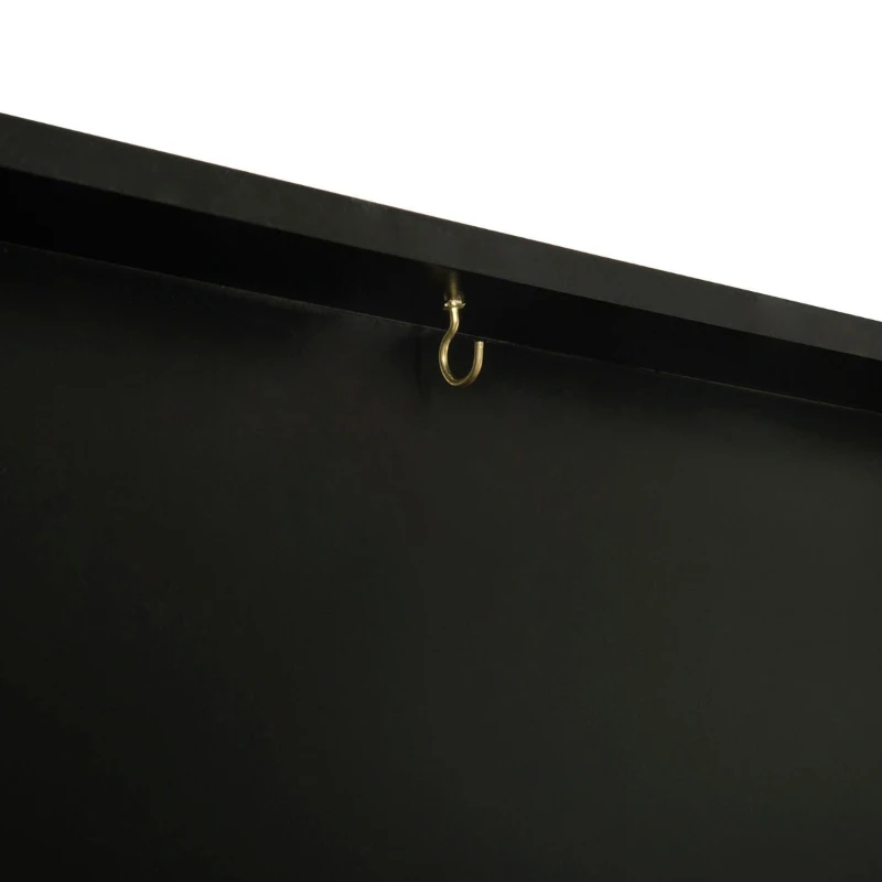 HOMCOM 32" x 24" Wooden Wall Mounted Jersey Memorabilia Shadow Box Display Case with Latch - Black