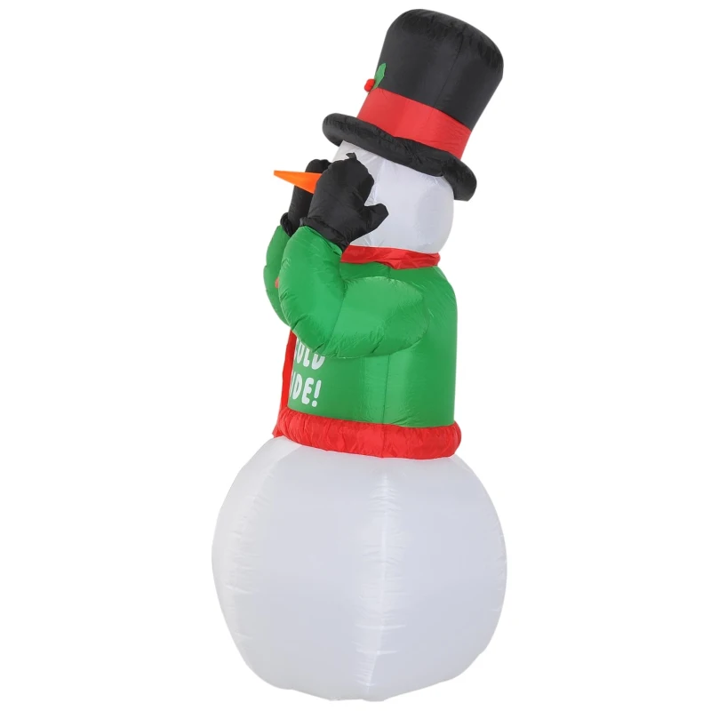 HOMCOM 7ft Christmas Inflatable Animated Shivering Snowman, Outdoor Blow-Up Yard Decoration with LED Lights Display