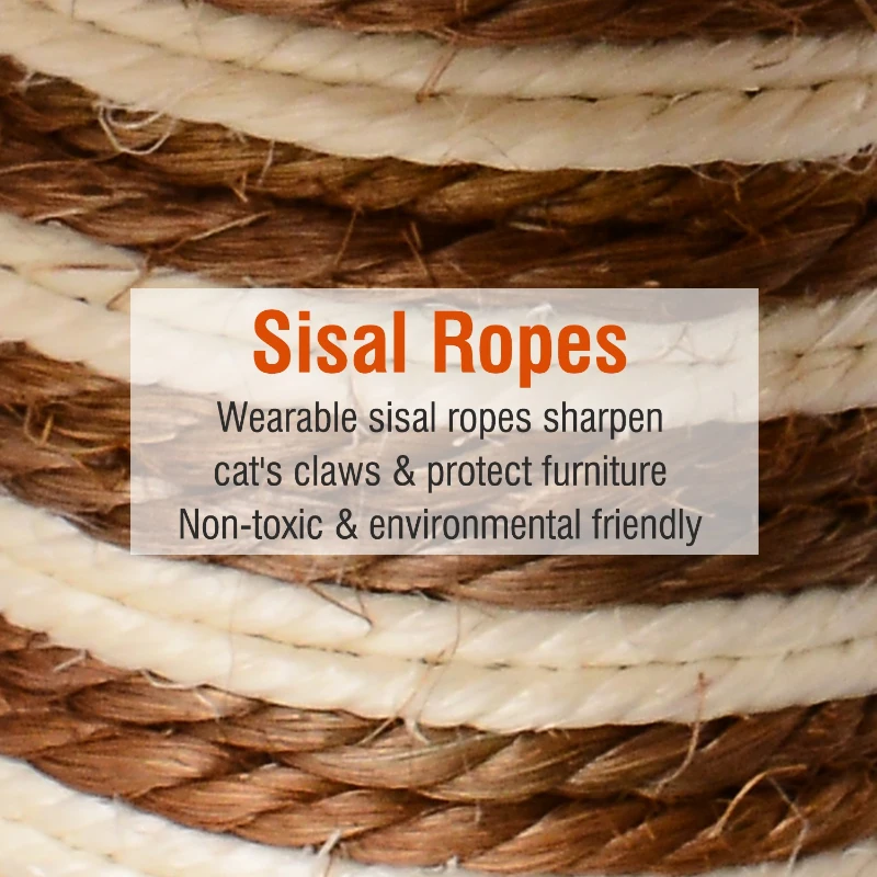 PawHut 51-inch Multi-Level Cat Tree Kitten Scratcher Post with 3 Condos Cat Play House Activity Centre w/Toy