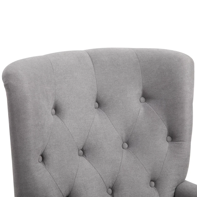 HOMCOM Linen Fabric Manual Recliner with Vibrating Massage and Wired Remote Control, Light Grey