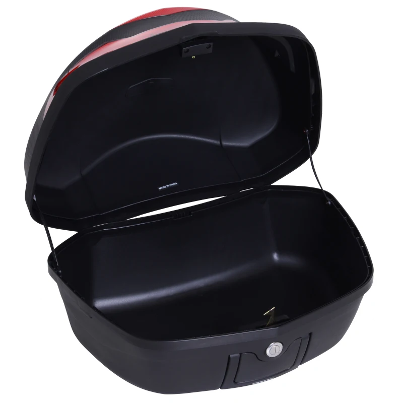 HOMCOM Motorcycle Tail box 48L Top Case Motorbike Trunk Helmet Carrier Luggage w/ Keys
