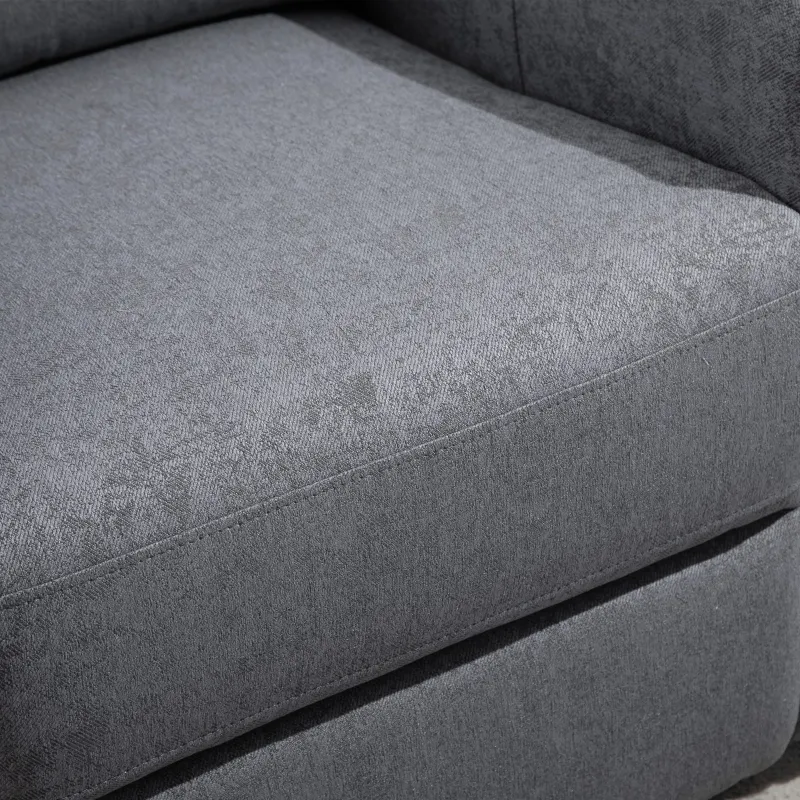 HOMCOM Modern Recliner Chair Linen Fabric Single Sofa Home Theater Seating with Overstuffed Armrest and Back, Grey