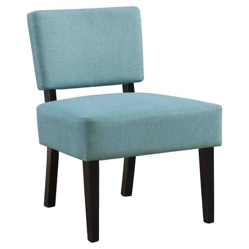 Monarch Contemporary Upholstered Accent Armless Slipper Chair - Teal
