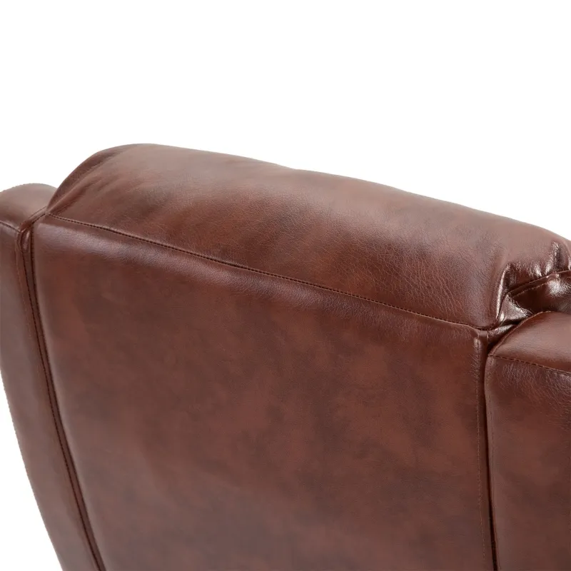 HOMCOM Massage Recliner Chair Padded Seat Cushion 165° Reclining Sofa with Side Pocket for Living Room, PU Leather, Remote Control, Light Brown