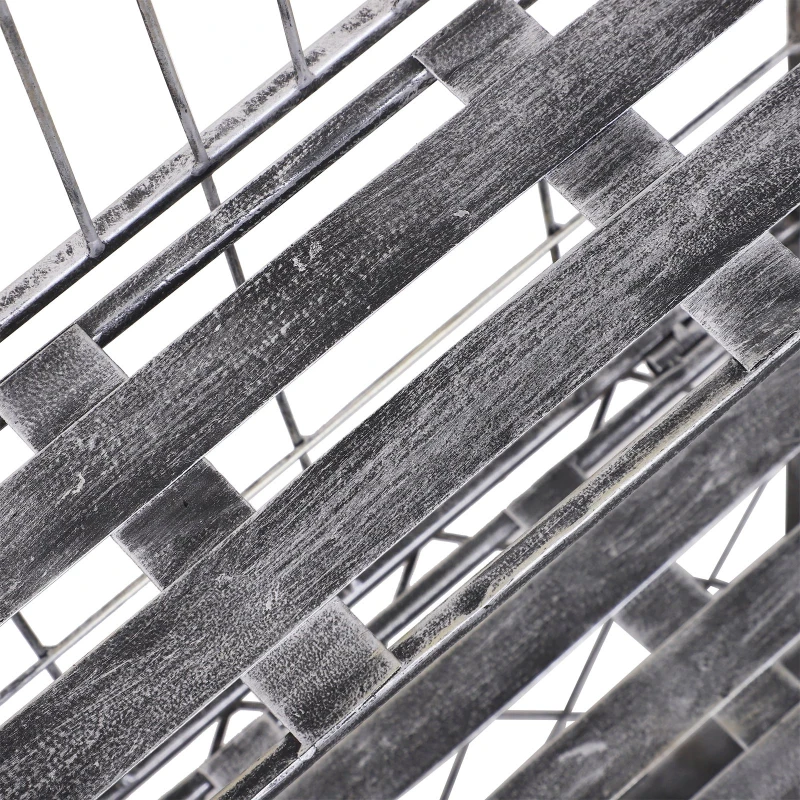 Outsunny 3-Tier Metal Folding Vintage Plant Stand Display Rack Bookshelf Unit Indoor Outdoor