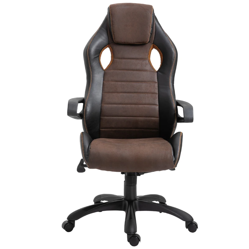 Vinsetto Swivel Racing Game Office Rocking Chair PU Leather Adjustable Height  Brown