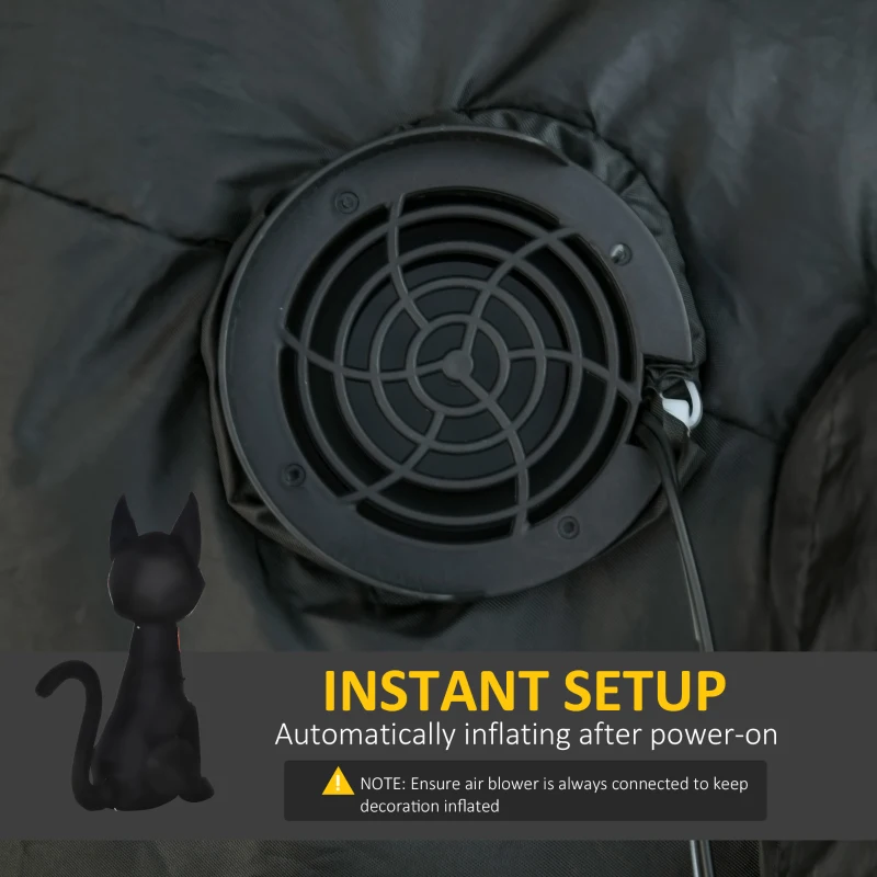 HOMCOM 4.1 ft Inflatable Halloween Black Cat,  Outdoor LED Lighted Yard Party Decoration, Waterproof