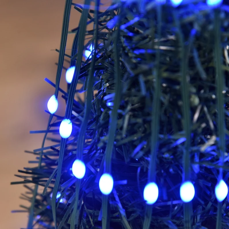 Outsunny 4.5' Tall Pre-lit Slim Artificial Outdoor Christmas Tree Easy Assembly Pull Up Pop Out Yard Decoration with 176 Multi-Color LED Lights