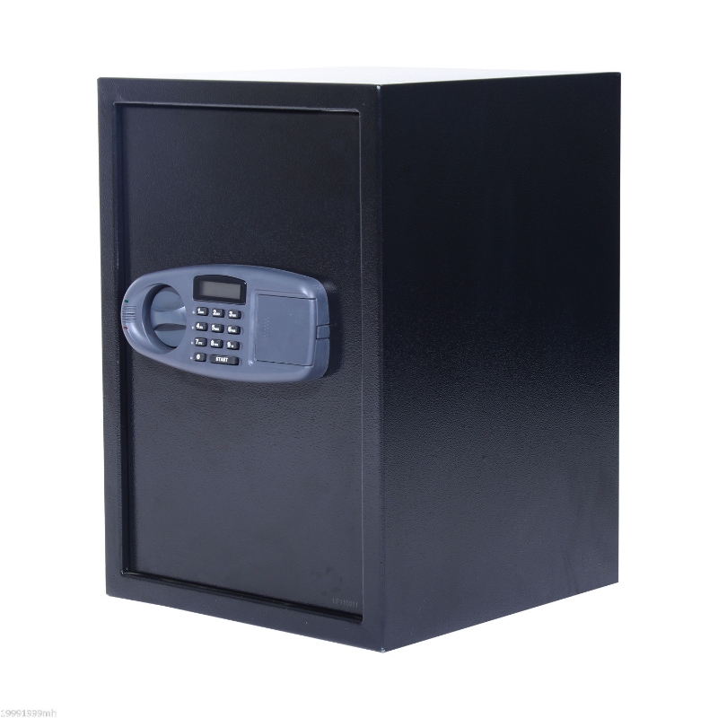 HOMCOM Electronic Wall Safe Box Digital Lock Standing Safety Security Cash Jewelry Home Office Hotel Black