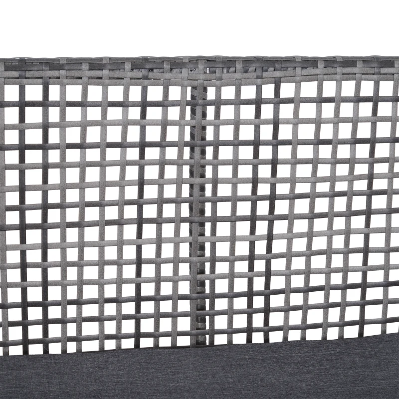 Outsunny 2-seat  Rattan Wicker Loveseat Bench Outdoor Patio Conversation Furniture All Weather