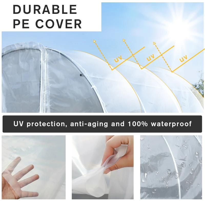 Outsunny Outdoor Portable Polytunnel Greenhouse w/ PE Cover Walk-In
