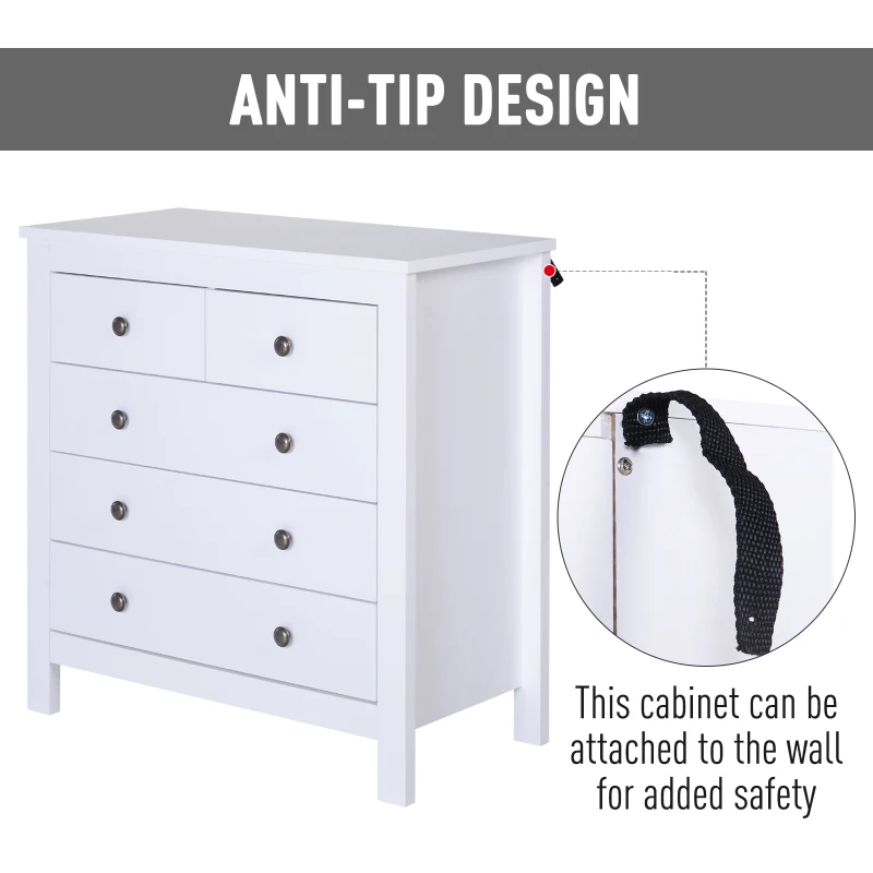 HOMCOM Storage Cabinet with Glide & Knob MDF