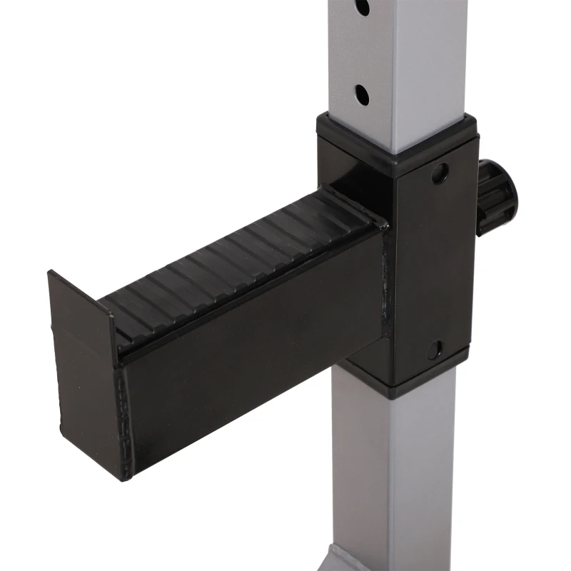 Soozier 2-Piece Pair Steel Height Adjustable Barbell Squat Rack and Bench Press 23" x 29.75" x 69.25"