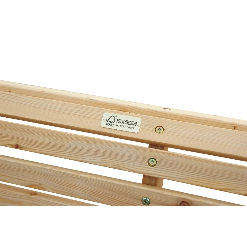 Outsunny 5ft Wooden Porch Swing Chair Seat Hanging Bench FSC Certificated Wood Deck with Chain