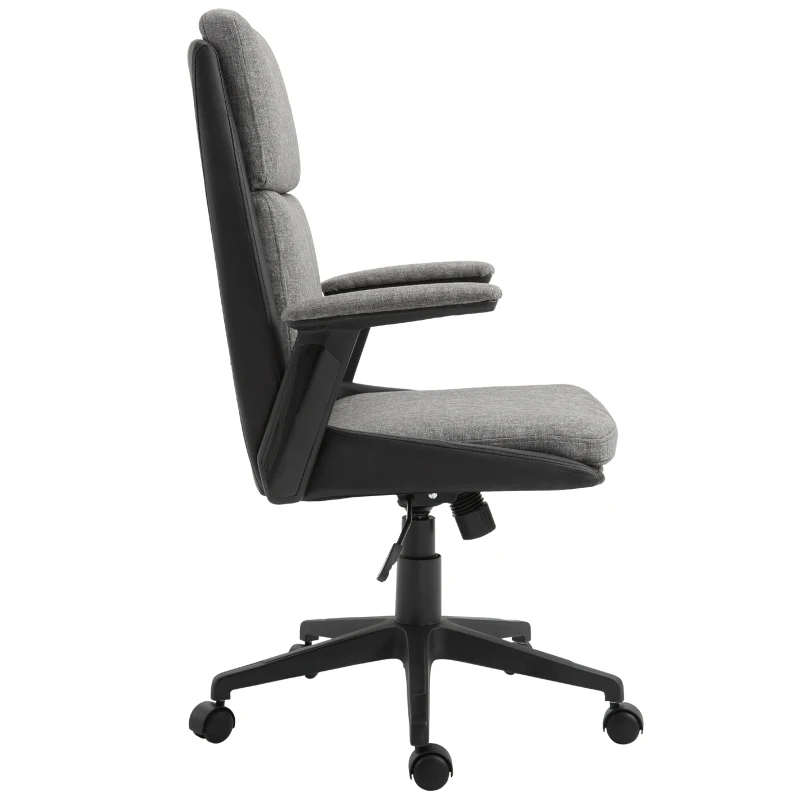 Vinsetto High Back Office Chair Computer Swivel Rolling Task Chair with Height Adjustable Comfortable with Armrests, Black/Deep Grey