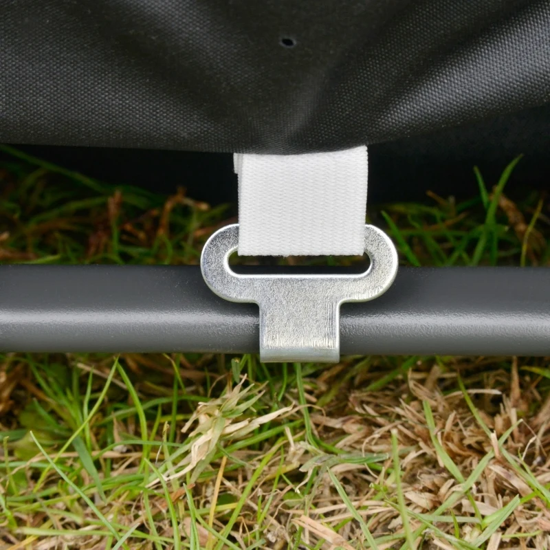 Outsunny Patio Umbrella 15' Steel Rectangular Outdoor Double Sided Market with base, UV Sun Protection & Easy Crank for Deck Pool Patio, Wine Red