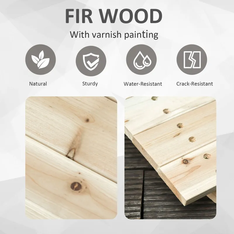 Outsunny Fir Wood Garden Bridge Arc Walkway with Side Railings for Backyards, Gardens, and Streams, Natural Wood, 89.75" x 29.5" x 43.25"