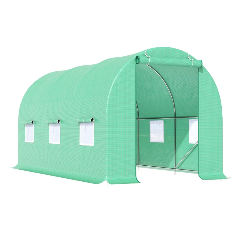 Outsunny 15' x 7' x 7' Outdoor Portable Walk-In Greenhouse with Windows