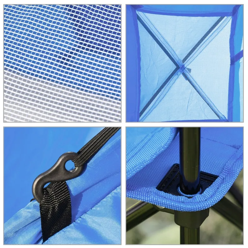 Outsunny 2 Kids Pop Up Camping Tents, Playhouse for Boys Girls with Chairs, Sleeping Bags, Flashlights, Trolley Case, Adventure, Outdoor