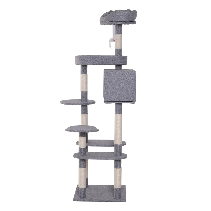 PawHut 40" Cat TreeCondo Kitten Scratching Post  Scratcher Climbing Tower Activity Center