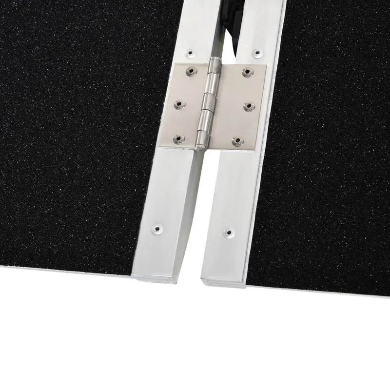 HOMCOM Wheelchair Ramp 2FT, Folding Aluminum Threshold Ramp with Non-Slip Surface, Transition Plates, 600lbs Weight Capacity, Handicap Ramp for Home, Doorways, Curbs, Steps