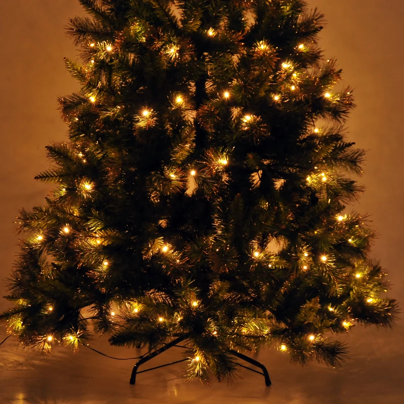 HOMCOM 6ft Decorated Pre-Lit Christmas Tree 200 Clear Lights w/ Stand