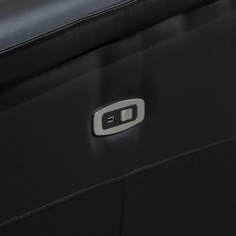 HOMCOM Modern Electronic Power Recliner with 360 Swivel Rotation, USB Charging Port and Footrest, Black