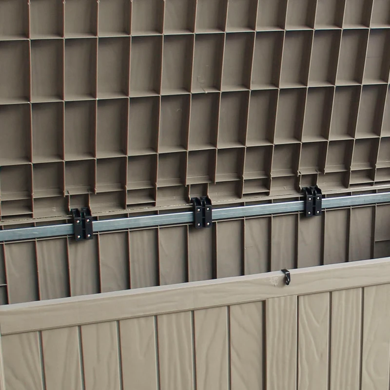 Outsunny Plastic Deck Storage Container Box Outdoor Garden Bench Patio Furniture 77 Gal with Handles, Padlock Eyes, 56" x 26" x 24"