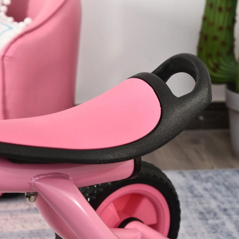 Qaba 3 Wheel Kids Tricycle Toddler Walking Trikes with Adjustable Seat for 3-6 Years old Boys & Girls Pink
