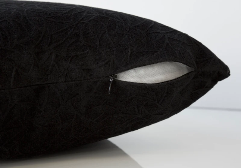 Monarch 18" x 18" Floral Velvet Decorative Throw Pillow (1 pc) - Black