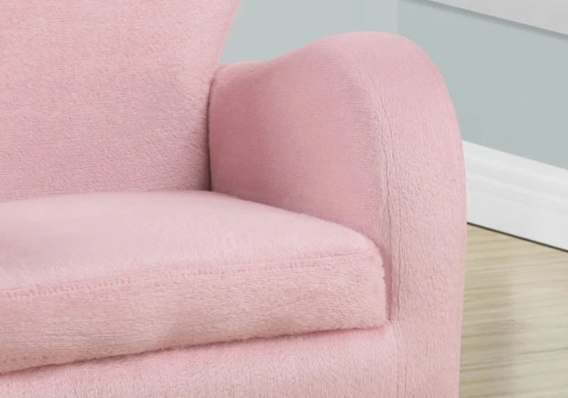 Monarch Kids' Padded Upholstered  Accent Arm Chair - Fuzzy Pink