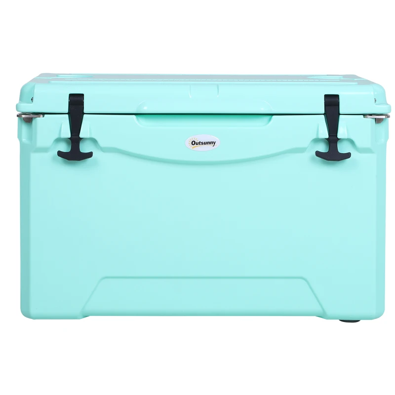 Outsunny 50 Quart Heavy Duty Ice Cooler Outdoor Insulated Cooling Box Easy Portable Cooling Bin Green