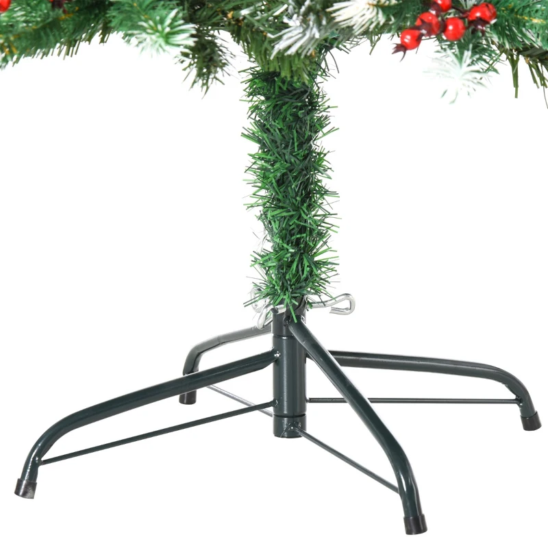 HOMCOM 4.5ft PVC Unlit Artificial Christmas Tree with 400 Tips and Foldable Metal Stand Green