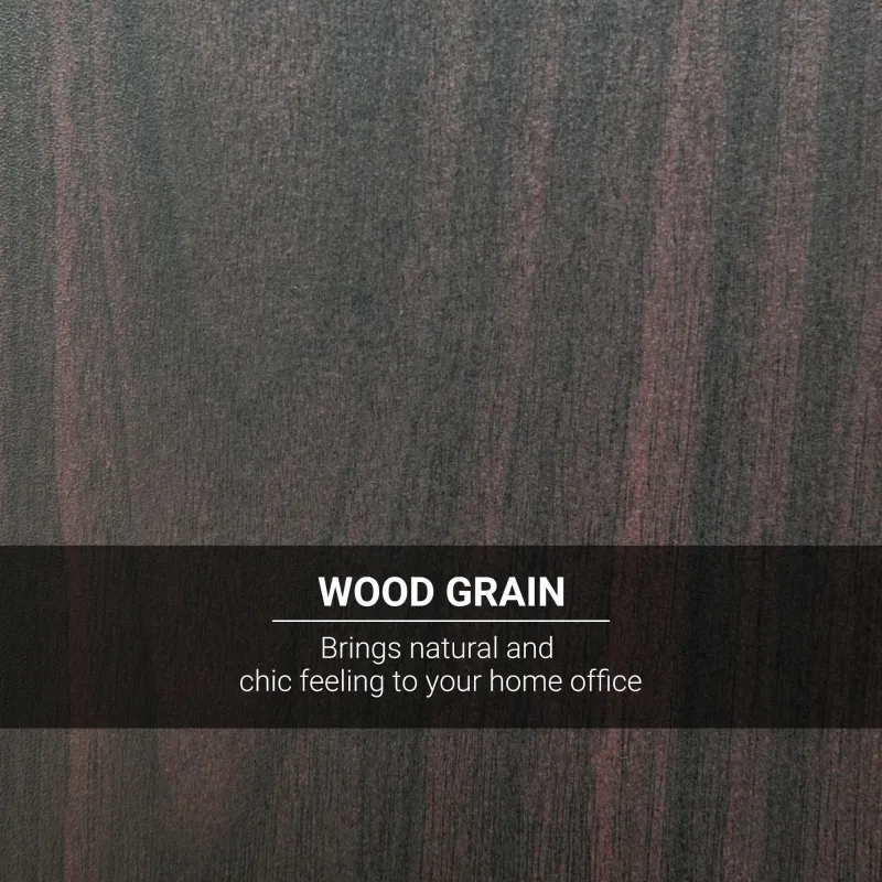 HOMCOM Computer Desk with Hutch, Home Office Workstation with Storage Shelves Drawers Cabinets, Coffee