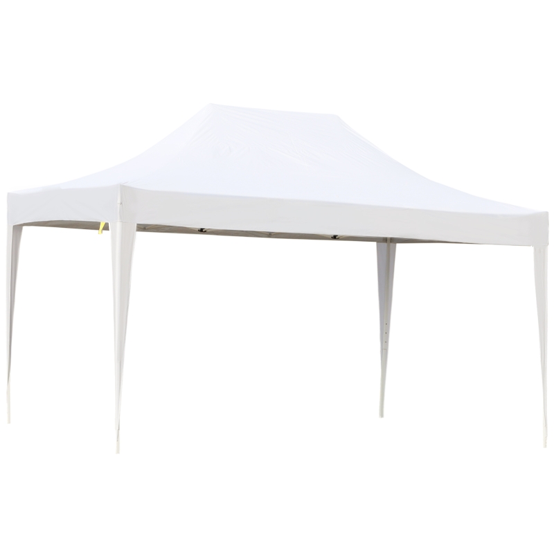 Outsunny 10x15ft Outdoor Pop Up Party Tent Folding Gazebo Canopy with Carrying Bag White
