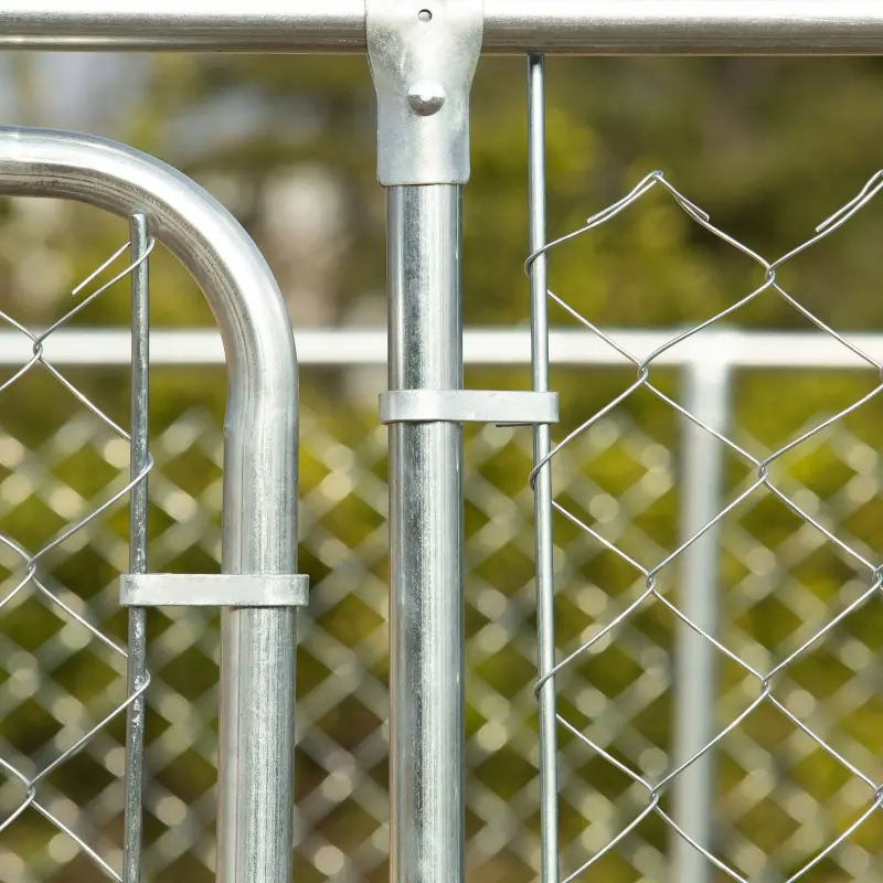 PawHut Dog Kennel Outdoor Galvanized Chain Link Fence Heavy Duty Pet Run House Chicken Coop with Secure Lock Mesh Sidewalls for Backyard Garden Silver, 13' L x 13' W x 5.9' H