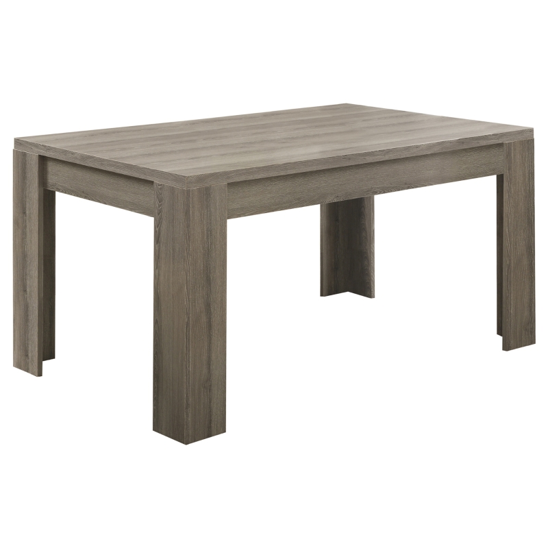 Monarch 60" x 36" Rectangular Reclaimed-Look Wood Dining Table - Dark Taupe