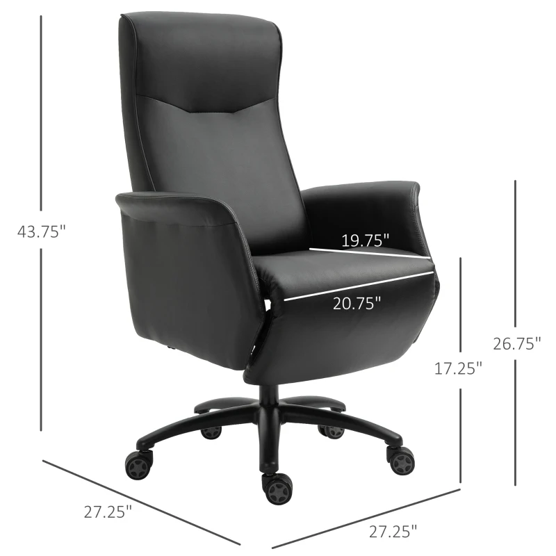 Vinsetto Office Chair High Back Ergonomic Swivel  Computer Recliner Footrest