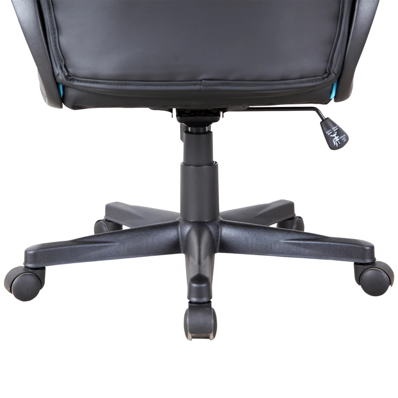 Vinsetto Executive PU Leather Rocking Office/ Gaming Chair Adjustable Padded Seat with Wheels Black/Blue