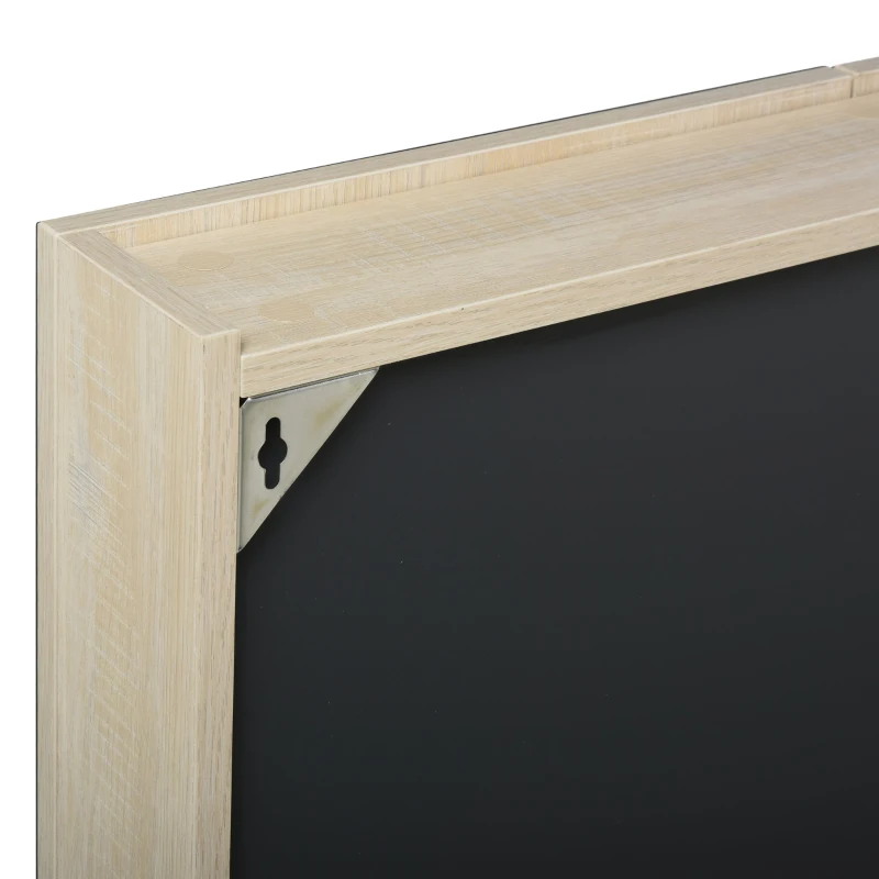 Kleankin 26" x 24" Wall Mounted Wood Durable Bathroom Mirror Cabinet Medicine Cabinet with Door Adjustable Shelves - Oak