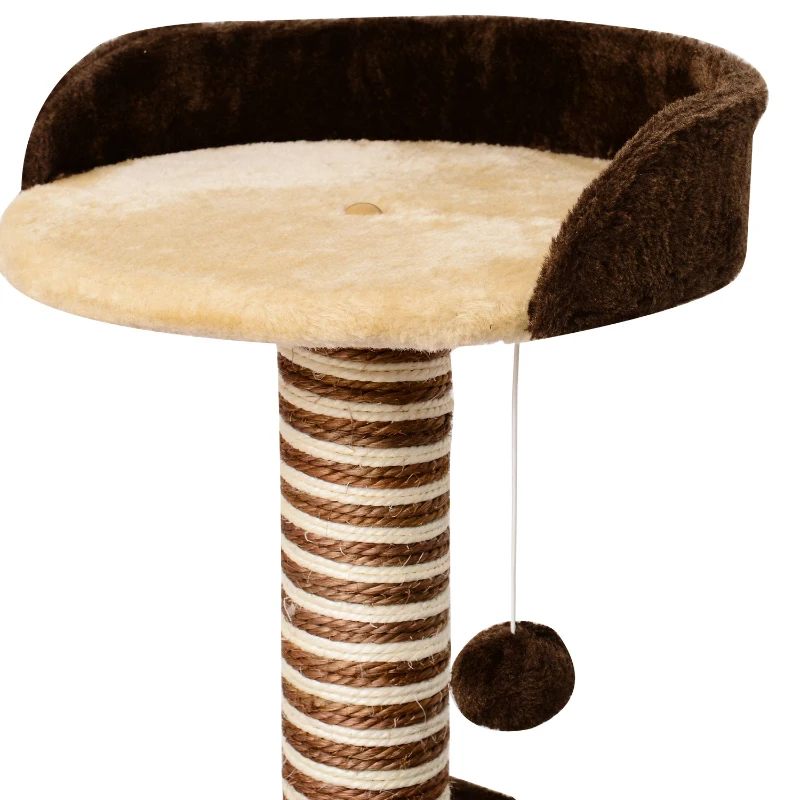 PawHut 51-inch Multi-Level Cat Tree Kitten Scratcher Post with 3 Condos Cat Play House Activity Centre w/Toy