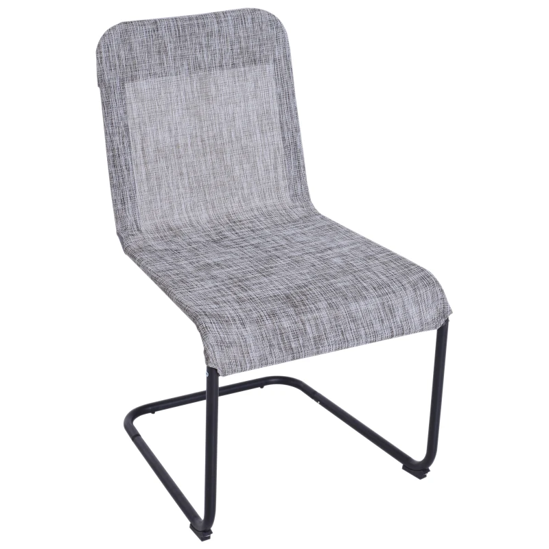 Armless Texteline Chair Garden Deck Lounge Dining Seat Set of 2