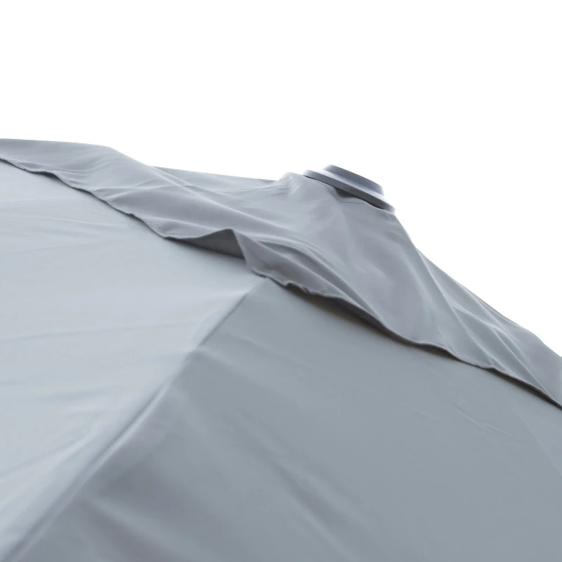 Outsunny 10ft Patio Offset Parasol Umbrella Cantilever Hanging Sun Shade Canopy Shelter 360° Rotation with Stand Grey