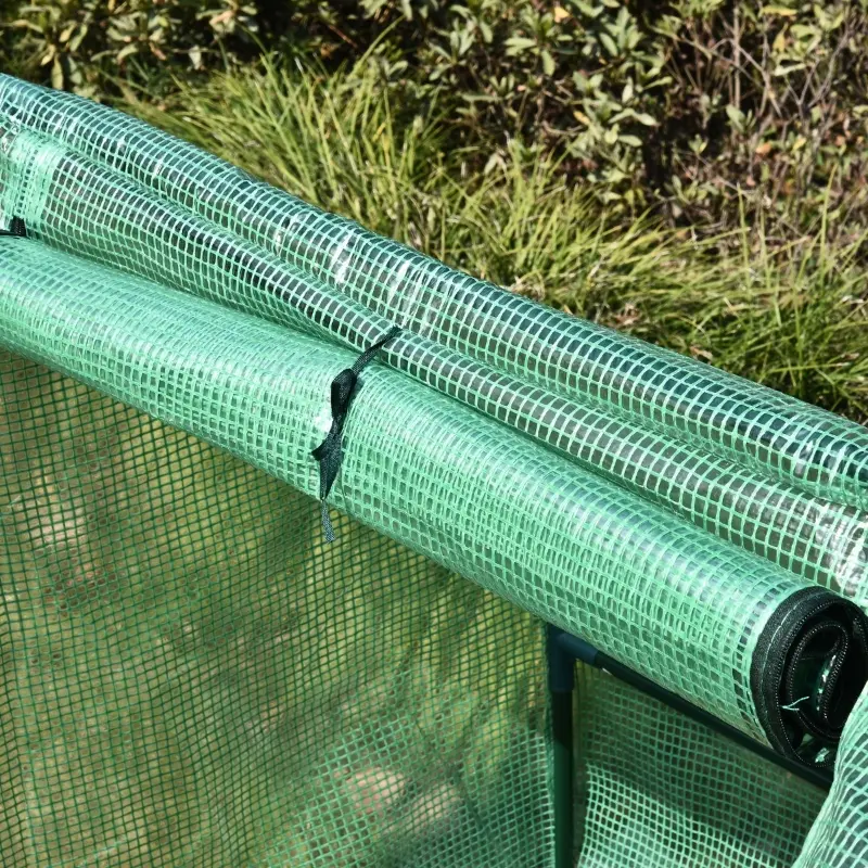 Outsunny 6' x 3' x 3' Mini Greenhouse with Zippered Doors & Roll-up Windows, Portable Plant Hot House with Durable PE Cover, Water Resistant, UV Protected for Outdoor Flowers, Vegetables, Green