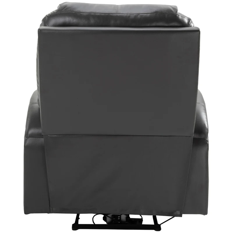 HOMCOM Electric Power Massage Recliner Chair PU leather w/ 8-Point Vibration Waist Heating, USB Port, Dark Grey
