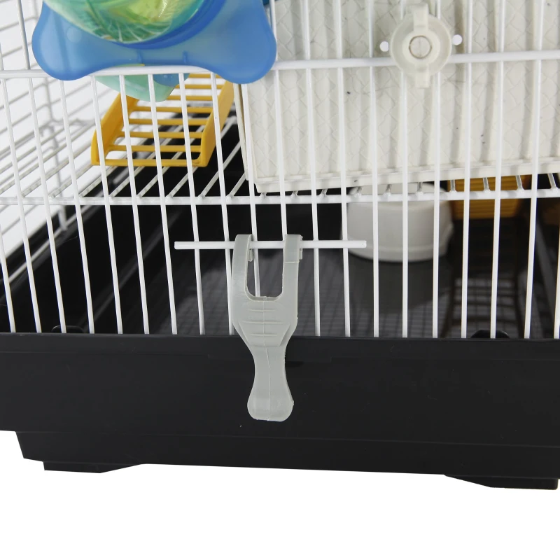 PawHut Hamster Cage Tube Spinning Wheel Feeder Ladder