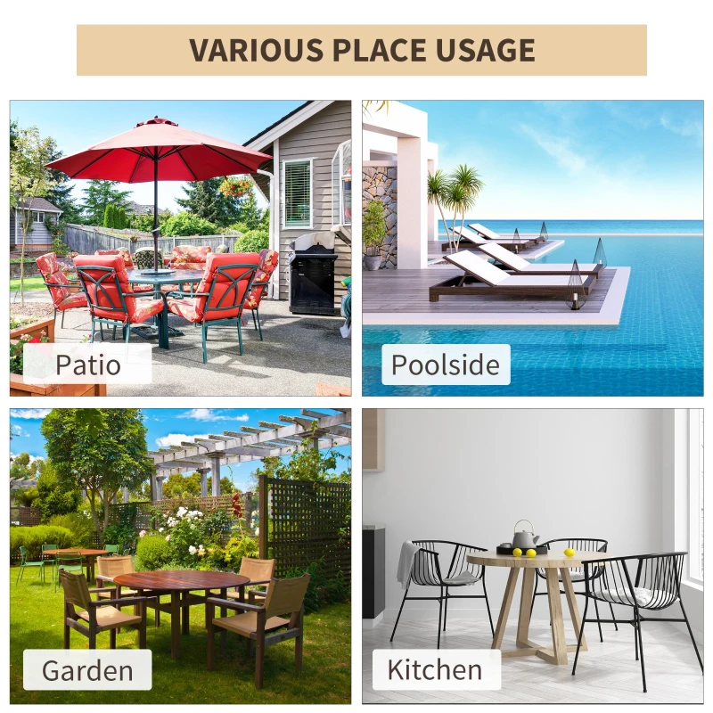 Outsunny Rattan Wicker Patio  Bar Chair Set UV Resistant Garden Furniture Set Outdoor & Indoor w/ Glass & Umbrella Hole Table, Brown