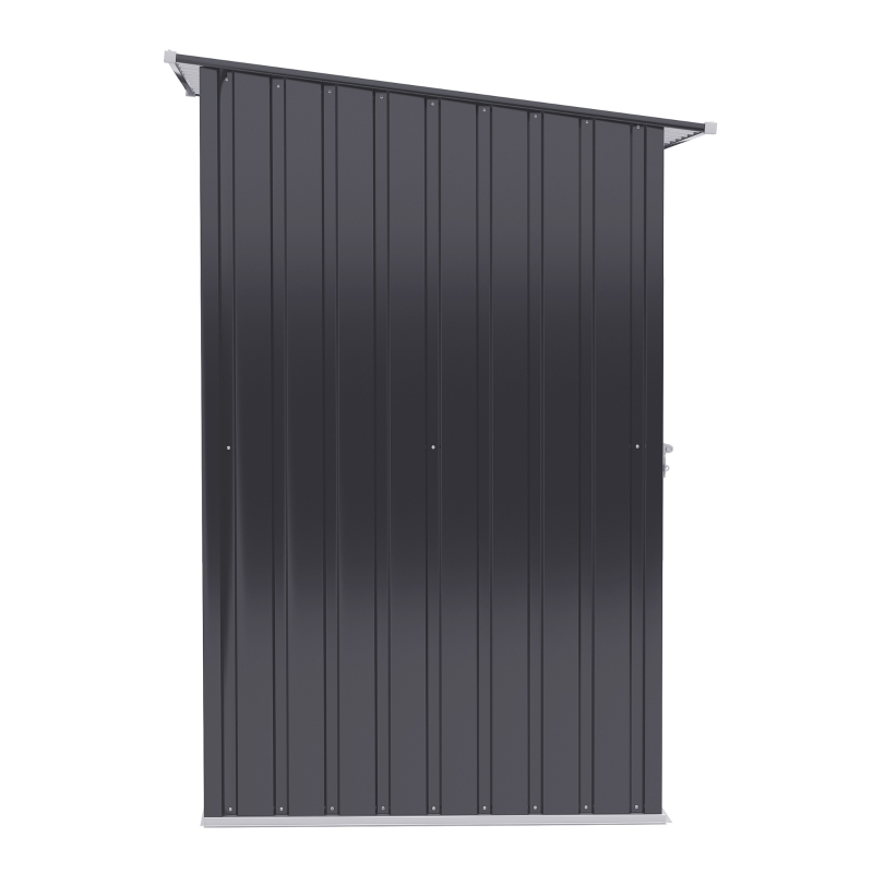 Outsunny Metal Outdoor Storage Shed, 3.3' x 3.4', with Lockable Doors, Compact Garden Tool Organizer, Gray