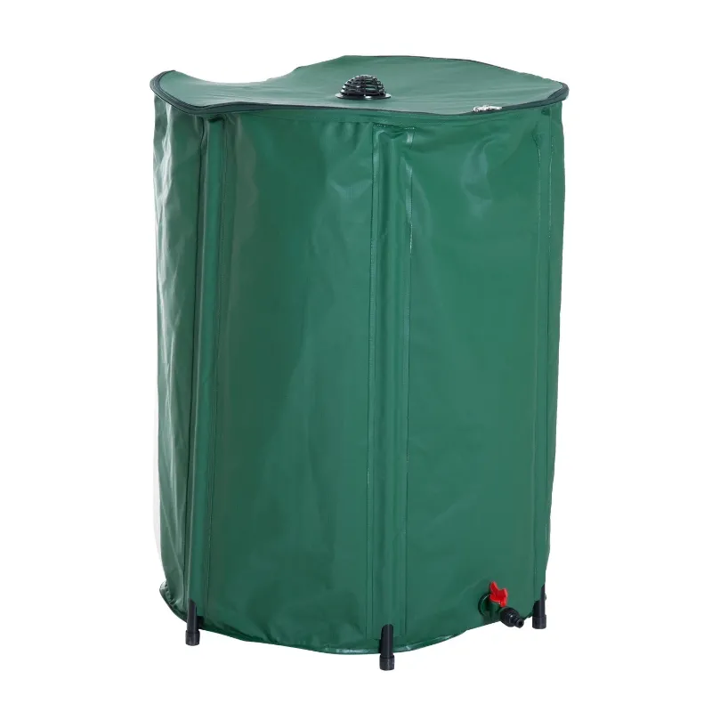 Outsunny 80 Gallon Rainwater Harvesting System Collection Tank with Collapsible Runoff